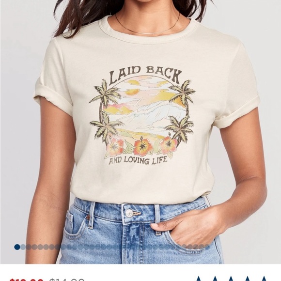 NWT OLD NAVY EveryWear Slub-Knit Graphic T-Shirt COLOR WISHBBONE X-LARGE - Picture 2 of 7